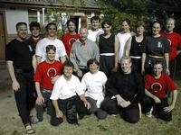 Fire Dragon participants at the Camp, with Francis second from left in the front row