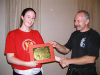 Deborah Patrick - winner of the 2005 Niket Rewal Award for student best demonstrating the Way of the White Dragon. Congratulations!!