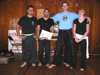 Brian with his Instructor Sifu Bellchambers, and fellow Queanbeyan students Stjepan and Eva.