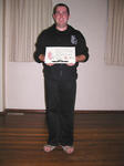 Michael, relieved his grading is over, and now a Yellow Sash.