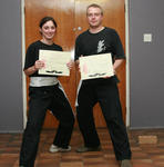 Sally and Jeremy - able to smile after their grading.