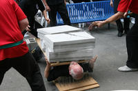 Chi allows Master Hardy to withstand the concrete's weight, while he lies on a bed of nails