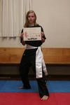 Mara with her sash and certificate