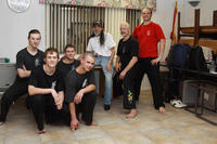 The Australian Dragons with Grandmaster St Charles - Pai, Shinzan, at the Course.

Master Hardy was very glad of the opportunity to learn from his teacher, and to have his students begin to understand what he Dragon is about!