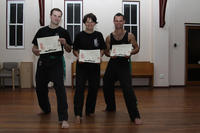 Nathan, Elinor and Simon after their gradings!