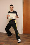 Stipe, with his certificate and new Yellow Sash