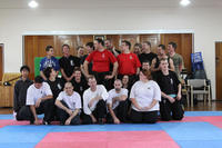 Sifu Jamie Scuffell (centre front row) with his seniors, and the Fire Dragon students